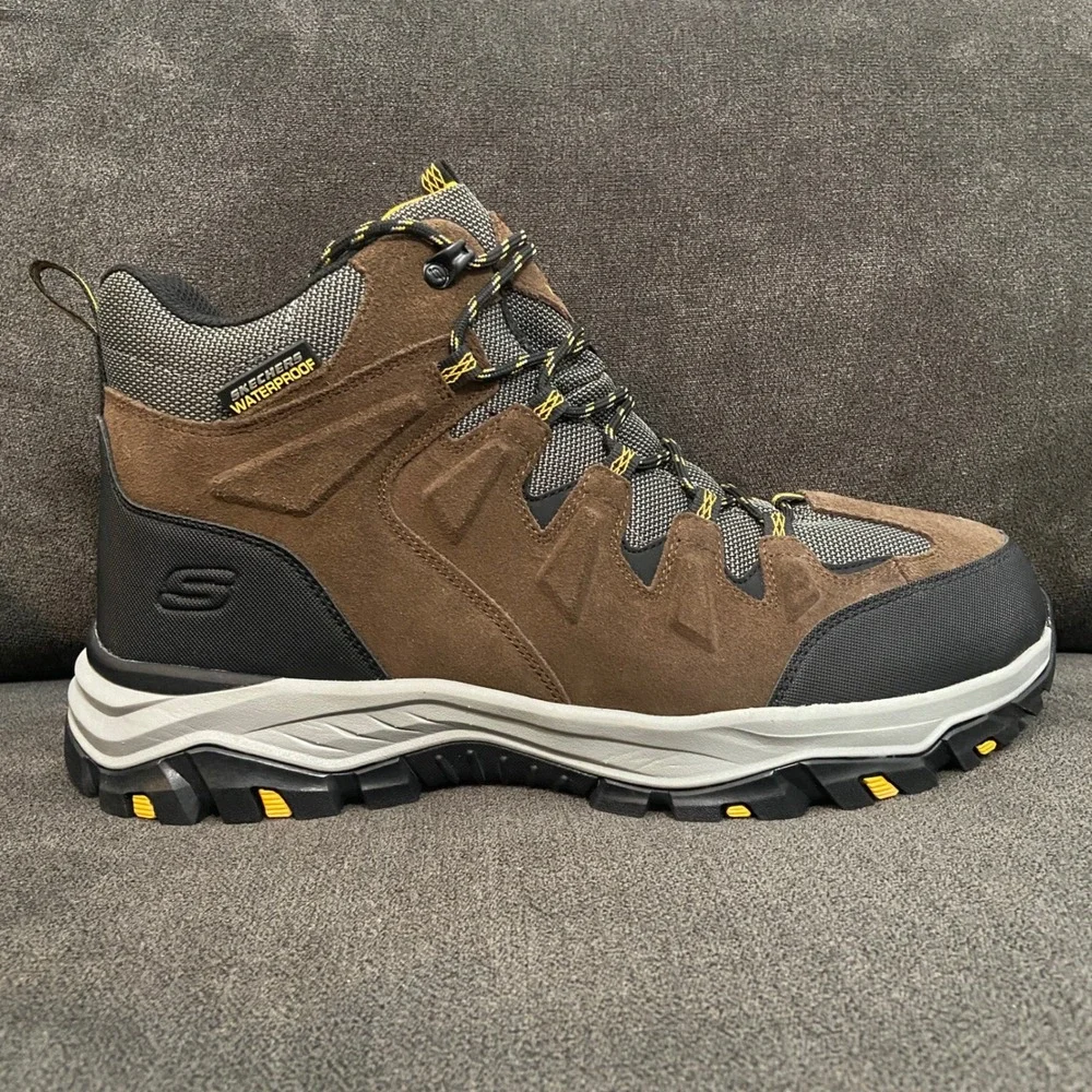 Skechers Rickter-Branson Boot Mens 13 Khaki Waterproof Outdoor Hiking 204910/KHK